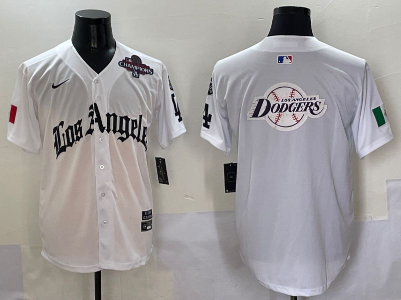 Men Los Angeles Dodgers Blank White Five generations Joint Name 2025 Nike MLB Jersey style 32->los angeles dodgers->MLB Jersey
